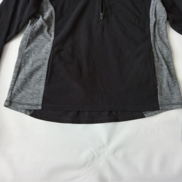SO Juniors Black and Heather Gray Fleece Quarter Zip Pullover Sweatshirt Size XL - Picture 10 of 12